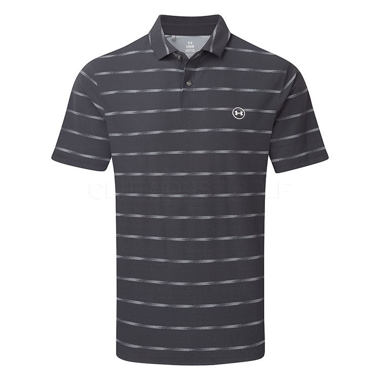 Under Armour Drive Chill Printed Golf Polo Shirt Black/Castlerock/Halo Grey 6009724-001