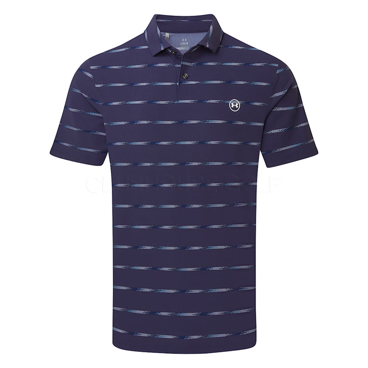 Under Armour Drive Chill Printed Golf Polo Shirt Midnight Navy/Blue Haze/White 6009724-410
