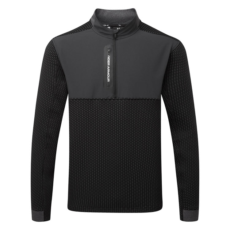 Under Armour Drive Pro Hybrid 1/2 Zip Golf Sweater Black/White 6013935-001