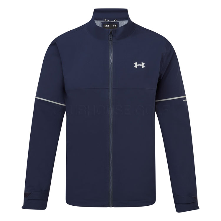Under Armour Drive Rain Waterproof Golf Jacket Midnight Navy/Metallic Silver 1385832-410