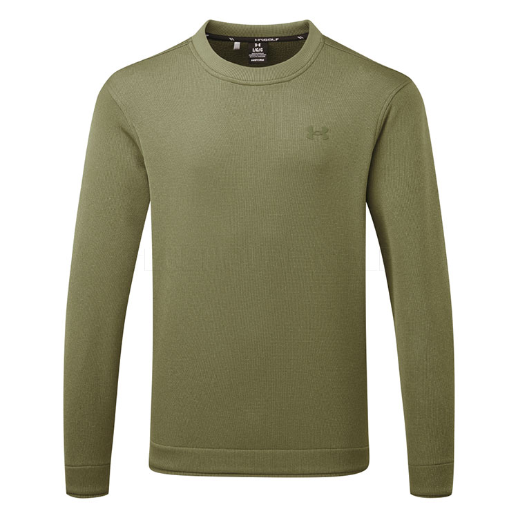 Under Armour Fleece Crewneck Golf Sweater Marine OD Green 6003723-390