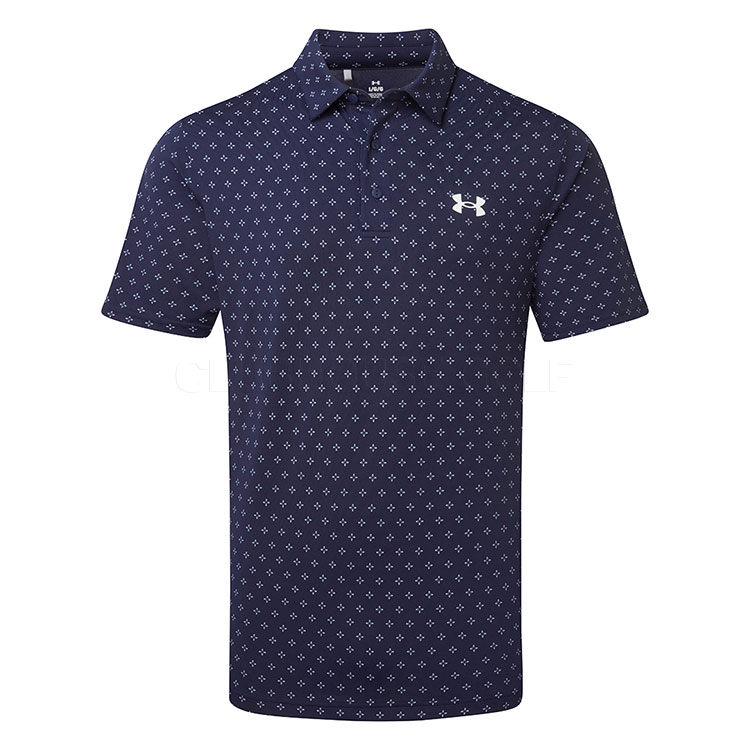 Under Armour Playoff 3.0 Printed Golf Polo Shirt Midnight Navy/White 1378677-427