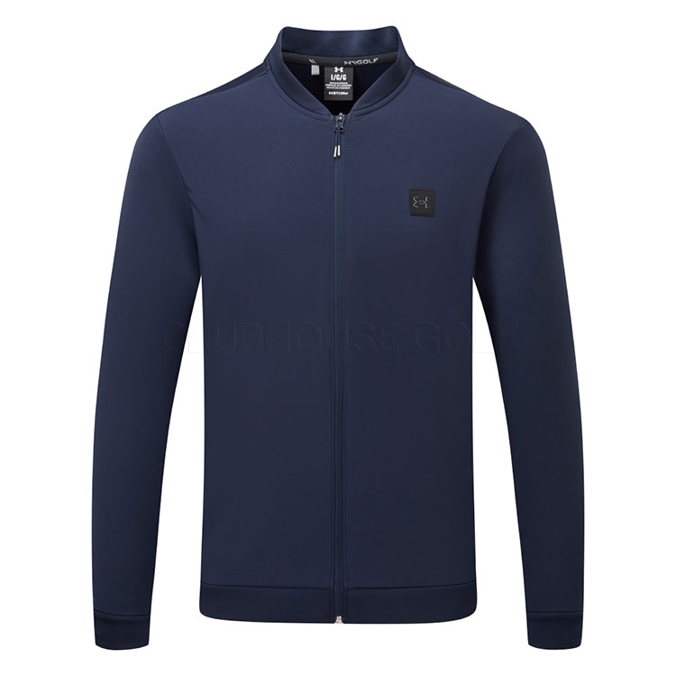 Under Armour Drive Pro Storm Hybrid FZ Full Zip Golf Sweater Midnight Navy/Metallic Silver 1387117-410