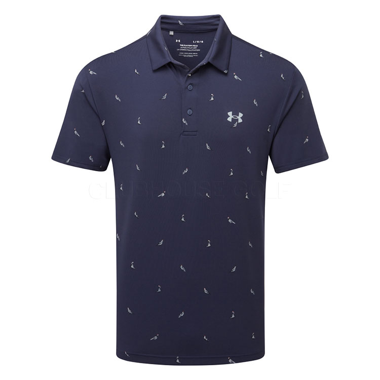 Under Armour Playoff 3.0 Quails Printed Golf Polo Shirt Midnight Navy/Steel 1378677-423