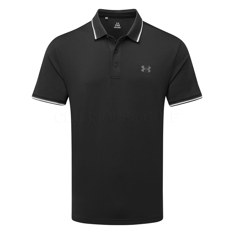 Under Armour Playoff 3.0 Rib Golf Polo Shirt Black/White/Castlerock 1388156-001