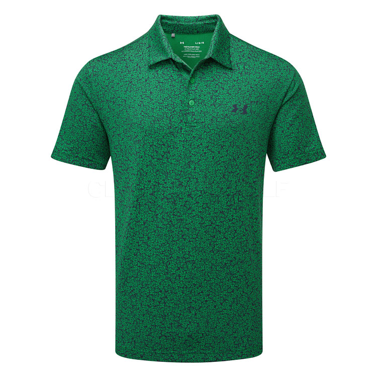 Under Armour Playoff 3.0 Souvenir Printed Golf Polo Shirt Team Kelly Green/Midnight Navy 1378677-305
