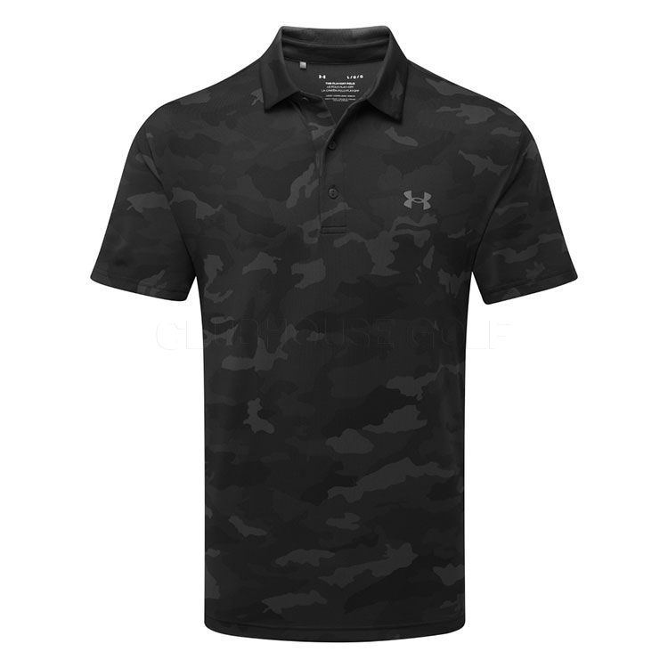 Under Armour Playoff 3.0 Woodland Ultra Printed Golf Polo Shirt Black/Castlerock 1378677-012
