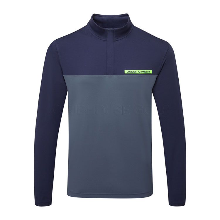 Under Armour T2G 1/4 Zip Golf Sweater Midnight Navy/Downpour Grey/Cyber Green 1389878-411
