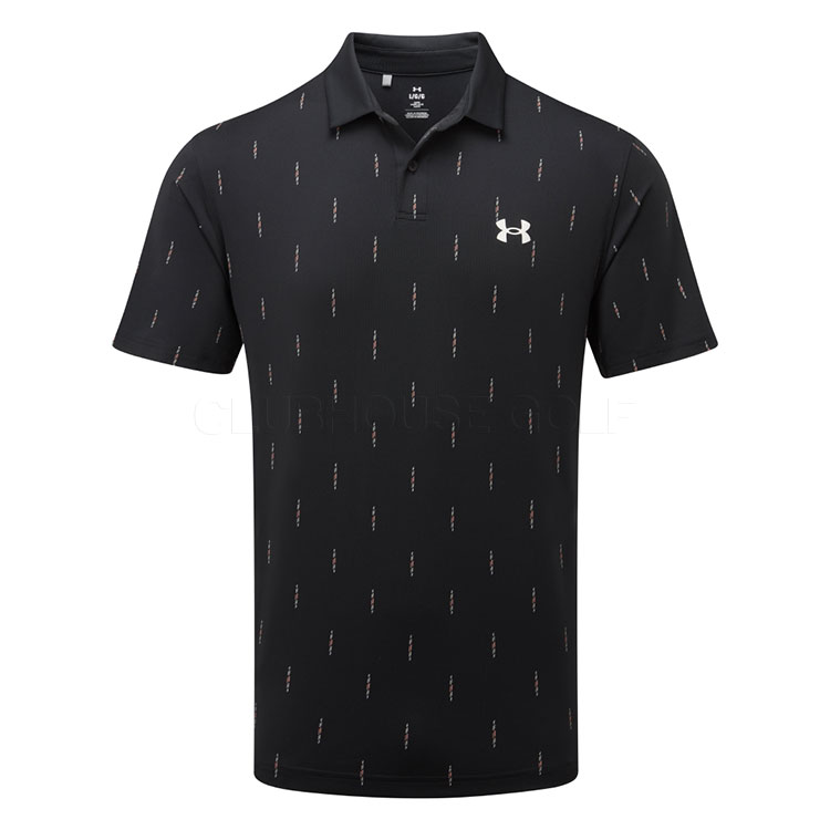 Under Armour T2G Deuces Dash Printed Golf Polo Shirt Black/Summit White 1383715-003