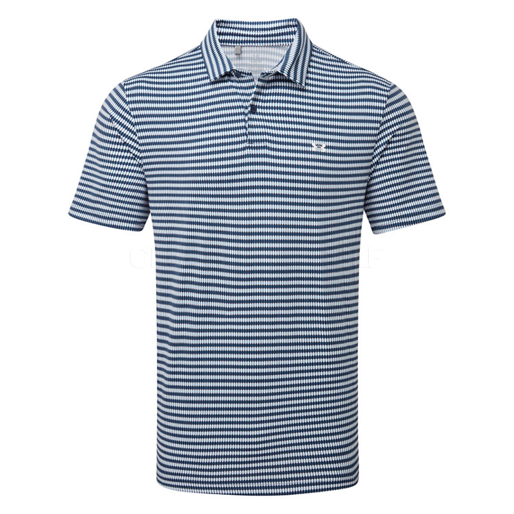 Under Armour T2G Printed Golf Polo Shirt White/Midnight Navy 6012304-415