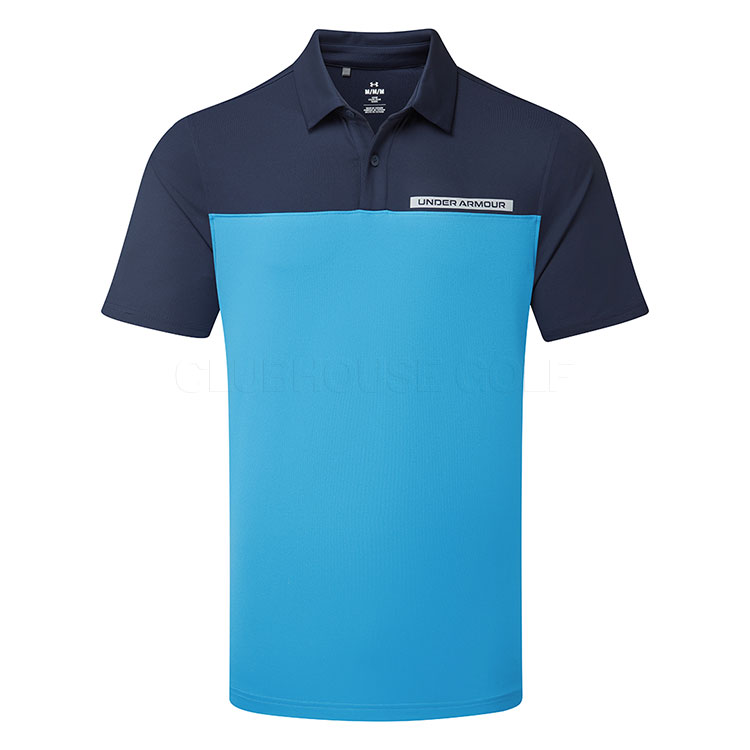 Under Armour T2G Colour Block Golf Polo Shirt Midnight Navy/Ether Blue/White 1383139-412
