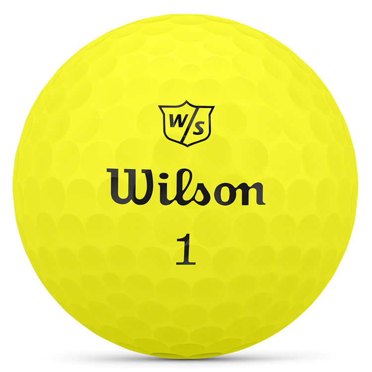 Wilson Duo Soft Personalised Text Golf Balls Yellow Clubhouse Golf