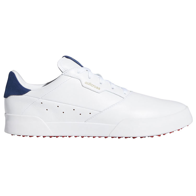 adidas adicross Retro Golf Shoes White/Silver/Indigo - Clubhouse Golf