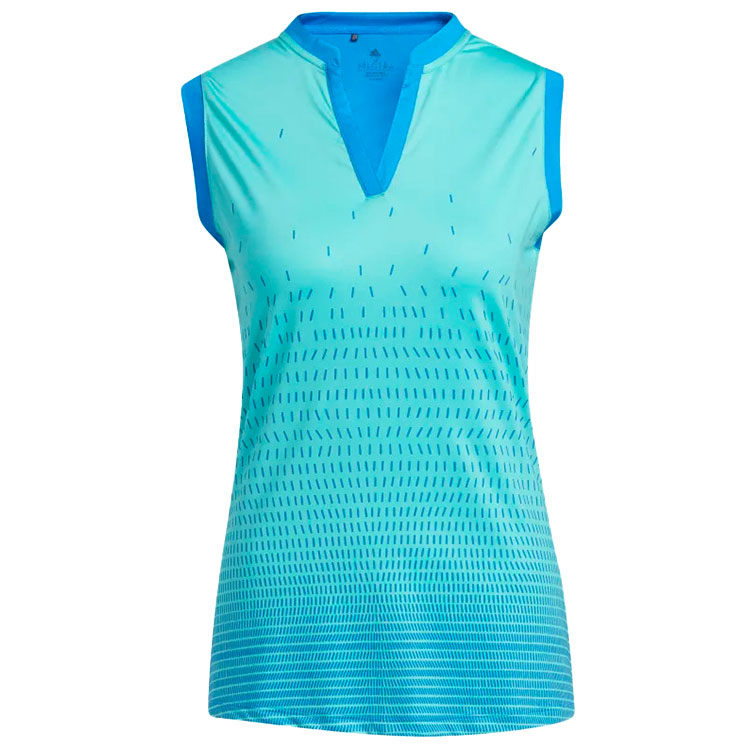 adidas Ladies Gradient Sleeveless Golf Polo Shirt Blue Rush HA3471