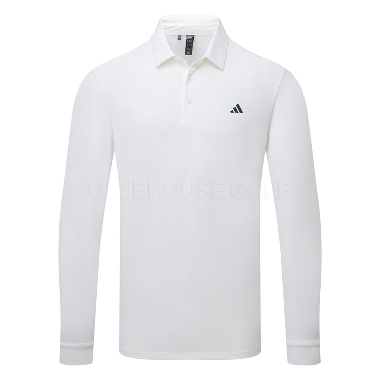 adidas Core Long Sleeve Golf Polo Shirt White IT7213