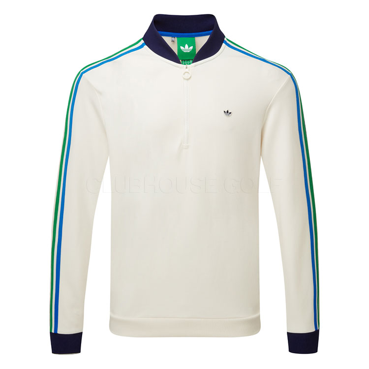 adidas Golf Originals 3 Stripe 1/4 Zip Golf Sweater Chalk White KA8854