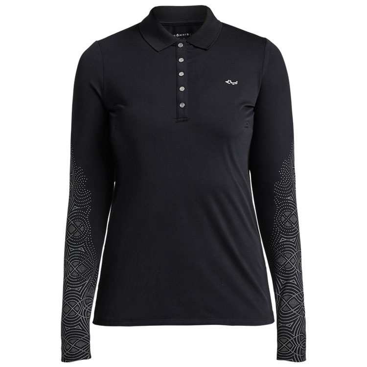 Long Sleeve Golf Polo Shirt Black 