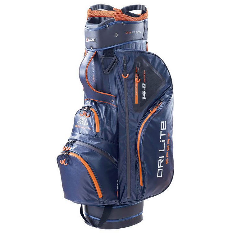 Big Max Dri-Lite Sport Golf Cart Bag Steel Blue/Black/Orange - Clubhouse Golf