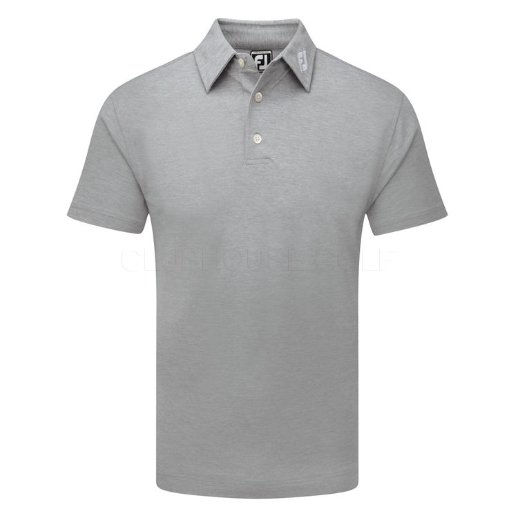 FootJoy Stretch Pique Solid Golf Polo Shirt Heather Grey - Clubhouse Golf