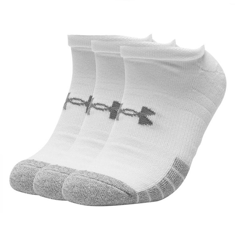 Under Armour HeatGear No Show Golf Socks (3 Pack) White - Clubhouse Golf