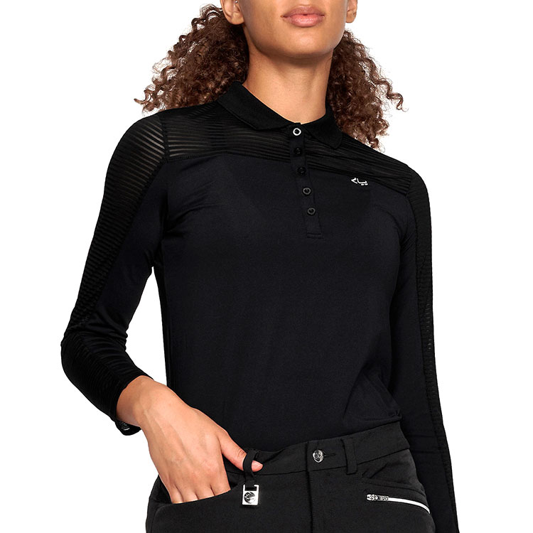 Rohnisch Ladies Miko Long Sleeve Golf Polo Shirt Black 110565-0001