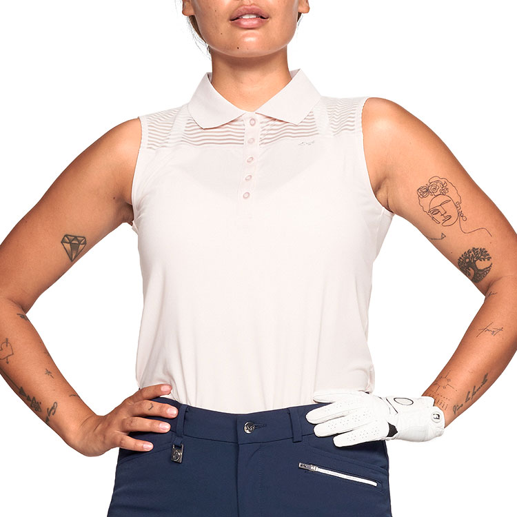 Rohnisch Ladies Miko Sleeveless Golf Polo Shirt Pink Clouds S218