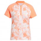 adidas Ladies Floral Golf Polo Shirt Coral Fusion IB4532