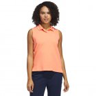 adidas Ladies Go-To Pique Sleeveless Golf Polo Shirt Coral Fusion IB6091