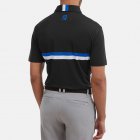 FootJoy Double Chest Band Pique Golf Polo Shirt Black/Cobalt/White 88441