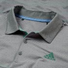 adidas Ultimate 365 Heather Stripe Golf Polo Shirt Grey/True Green DT3678