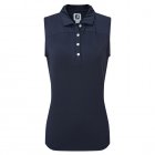 FootJoy Ladies Mesh Back Sleeveless Lisle Golf Polo Shirt Navy 82511