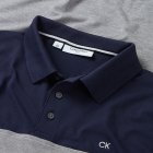 Calvin Klein Colour Block Golf Polo Shirt Navy/Silver Marl C9690