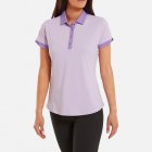 FootJoy Ladies Colour Block Pique Golf Polo Shirt Purple Cloud 80169