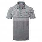 adidas Ultimate 365 Heather Stripe Golf Polo Shirt Grey/True Green DT3678