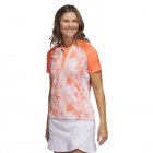 adidas Ladies Floral Golf Polo Shirt Coral Fusion IB4532